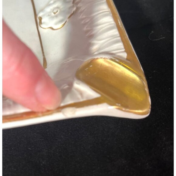 Vintage Italian Cigar Tray Trinket Dish With Gilded Accents - Picture 5 of 6